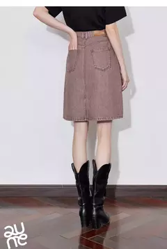 TOYOUTH falda de mujer 2025 primavera nuevo estilo americano High Street una línea hasta la rodilla ropa de trabajo falda vaquera - Eleganzie