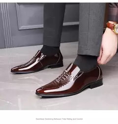 Zapatos de vestir clásicos para hombre, zapatillas formales informales de negocios de cuero de cocodrilo, zapatos Oxford para fiesta de boda y oficina de talla grande - tienda en línea