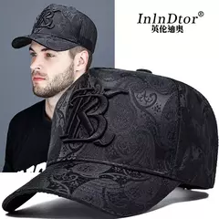 Gorra de béisbol alta con bordado a la moda para hombre, gorra informal con estampado de anacardo para exteriores, adorno facial para las cuatro estaciones, 2024