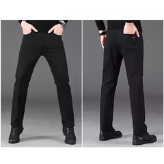 Pantalones de mezclilla de alta calidad para hombre, ropa de calle masculina, ajustada, informal, Popular, juvenil, clásico, negro - online store