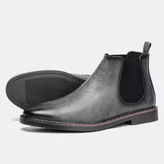 40 ~ 46 Botas Chelsea para hombre 2024 Botas cómodas de cuero de moda para hombre - Eleganzie