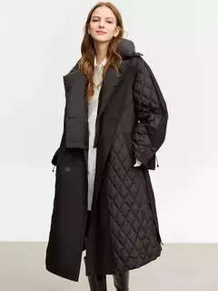 AMII minimalista 2023 abrigos de invierno para mujer, chaquetas femeninas desmontables con cuello largo y cálido Simple y doble botonadura 12324016 - comprar en línea