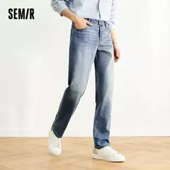 Semir Jeans hombres pierna recta Retro desgastado 2025 nuevos pantalones de verano sensación fresca pantalones largos para trajes de todos los días y de moda en internet