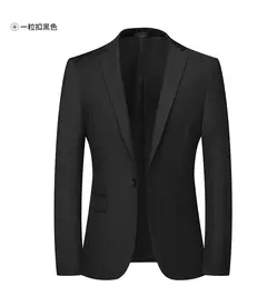 Image of Blazer nuevo para hombre, moda de negocios, Color sólido, estilo británico, trabajo profesional, vestido de boda para novio, chaqueta Blazer para padrino