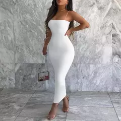 Vestido Sexy negro de verano para mujer, ropa de calle sin mangas con espalda descubierta y tirantes finos lisos, ropa informal ajustada para discoteca, vestidos de fiesta elegantes - tienda en línea
