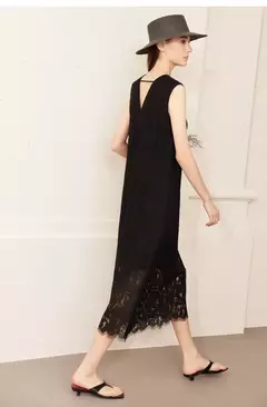 AMII-Vestidos minimalistas para mujer, ropa elegante y romántica de encaje, sin mangas, línea A, 2023 - tienda en línea