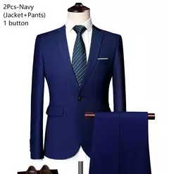 Imagen de Trajes para hombres elegantes, Blazers de 3 piezas, 2 conjuntos, chaquetas de boda, chaleco, pantalones, moda de lujo, traje completo clásico, traje Formal 2025