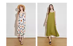 Imagen de TOYOUTH-vestido con tirantes para mujer, novedad de primavera 2021, vestido recto sin mangas con estampado plisado para vacaciones y sol