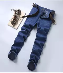 Nueva ropa de trabajo clásica para hombre, pantalones vaqueros de negocios de alta calidad, pantalones vaqueros elásticos rectos informales a la moda, ropa de marca masculina - online store