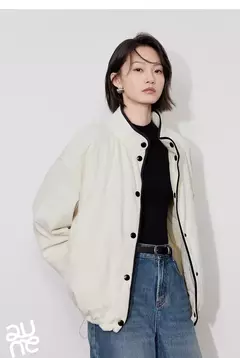 TOYOUTH-abrigo grueso de algodón para mujer, chaqueta elegante con empalme de Color contrastante y cuello de solapa de manga larga para invierno 2024 - comprar en línea