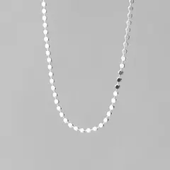 Gargantilla de Plata 925 con Cadena de Cuentas – Minimalismo Geométrico y Elegancia Clásica - comprar en línea