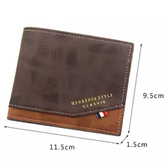 Image of Nueva cartera para hombre, sección transversal corta, cartera triple para jóvenes, costura de negocios, monedero con cremallera multitarjeta, cartera, funda para pasaporte