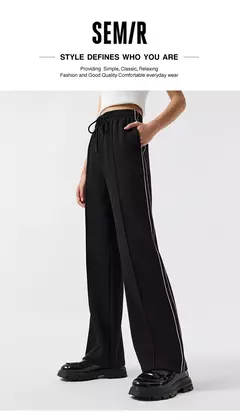 Imagen de Semir pantalones casuales para mujer, pantalones largos perezosos, versátiles, primavera 2024, nuevos pantalones de pierna ancha adelgazantes y alargados de piernas