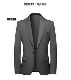 Blazer de moda para hombre, traje Formal profesional ajustado de Caballero de boda, informal de negocios, Color sólido, estilo británico