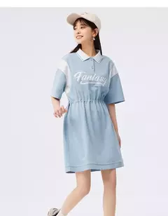 Semir-Vestido corto holgado con contraste de letras para mujer, con cintura ropa Retro, Polo, verano, 2023 - Eleganzie