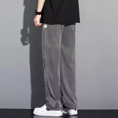 NOVEDAD DE VERANO 20224, pantalones vaqueros suaves de tela Lyocell para hombre, pantalones rectos finos sueltos con cordón en la cintura elástica, pantalones casuales de Corea on internet