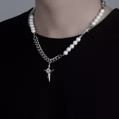 Collar de Gargantilla con Piedra Negra – Elegancia en Doble Capa Unisex on internet