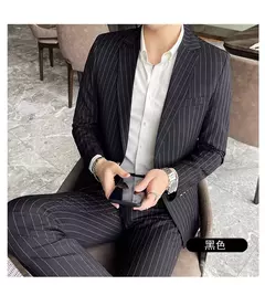 Image of 2023Boutique de gama alta nuevos hombres (traje + pantalones) vestido de fiesta de boda británico moda informal de negocios tendencia guapo conjunto de dos piezas