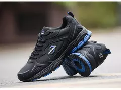 Image of BONA, nuevos zapatos clásicos de estilo para correr para hombre, zapatos deportivos con cordones para hombre, zapatillas deportivas de cuero para correr al aire libre, cómodas