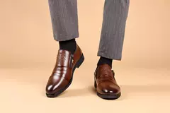 Zapatos de vestir con cremallera y cabeza de león Retro de lujo para hombre, mocasines de negocios para oficina, zapatos de boda para fiesta de alta calidad, nuevo estilo