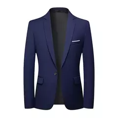 Blazer de moda para hombre, traje Formal profesional ajustado de Caballero de boda, informal de negocios, Color sólido, estilo británico on internet