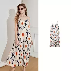 TOYOUTH-vestido con tirantes para mujer, novedad de primavera 2021, vestido recto sin mangas con estampado plisado para vacaciones y sol - tienda en línea
