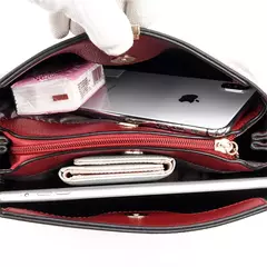 Bolso de mano de cuero de alta calidad para mujer, bolsa de hombro multifuncional, de diseñador de lujo, Color sólido - comprar en línea