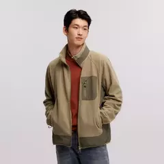 Semir-Chaqueta de forro Polar antiestática para hombre, abrigo peludo suelto, Patchwork en contraste, estilo exterior, invierno, 2024 on internet