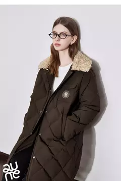 TOYOUTH-abrigo de plumas para mujer, abrigo largo medio grueso con cuello de piel nueva y botones de un solo pecho, invierno 2024 - comprar en línea