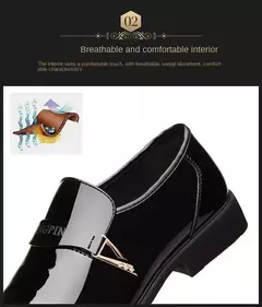 Zapatos de cuero lacado para hombre, calzado de negocios, edición coreana, conjunto puntiagudo británico - Eleganzie