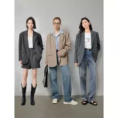 TOYOUTH-Chaqueta de gran tamaño con dobladillo dividido en la espalda para mujer, Blazer de Color liso, traje informal a la moda para oficina, novedad de primavera, 2023 en internet