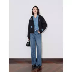 TOYOUTH-Sudadera con capucha para mujer, cárdigan informal con bordado Floral y cremallera, abrigo, otoño 2024 en internet