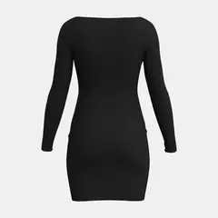 Mia Muse Vestidos de otoño invierno para mujer, minivestidos ajustados de manga larga con cuello barco - Eleganzie