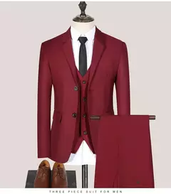 Traje de hombre para boda, 3 piezas, 2 conjuntos, Blazers, chaquetas elegantes, chaleco, pantalones, abrigos de negocios de lujo, Formal coreano de alta calidad 2024 - comprar en línea
