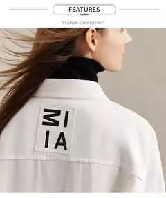 Imagen de AMII-chaquetas vaqueras minimalistas para mujer, abrigos holgados de 2022 algodón, de estilo hong kong, a la moda, 100%
