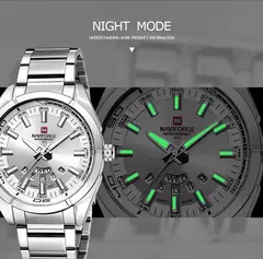NAVIFORCE, reloj informal clásico para hombre, teel de acero inoxidable, relojes deportivos impermeables para hombre, reloj con indicador de fecha de cuarzo, reloj Masculino - comprar en línea