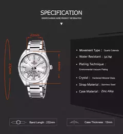 Imagen de NAVIFORCE, reloj informal clásico para hombre, teel de acero inoxidable, relojes deportivos impermeables para hombre, reloj con indicador de fecha de cuarzo, reloj Masculino