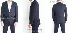 Trajes de esmoquin de lujo hechos a medida para hombres, chaqueta de esmoquin de lana de seda azul Oxford, pantalones de lana negra, traje de esmoquin de boda para novio - buy online