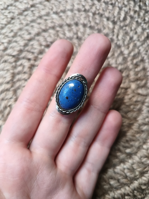 Anillo alpaca lapislázuli