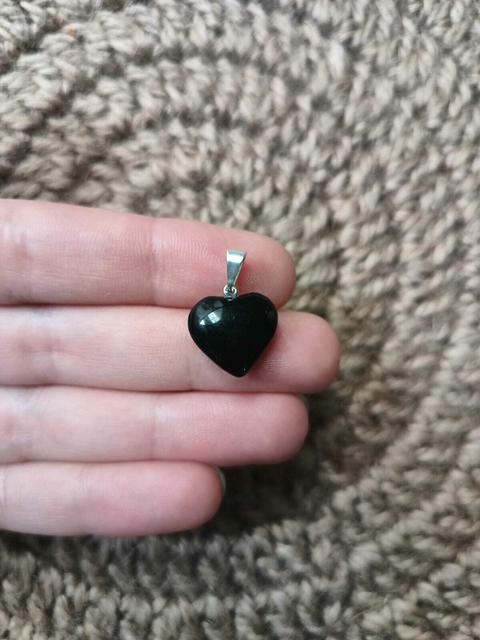 Dije corazón mini obsidiana