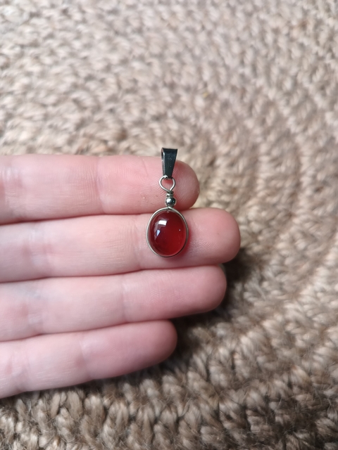 Cabujón importado ónix rojo chico