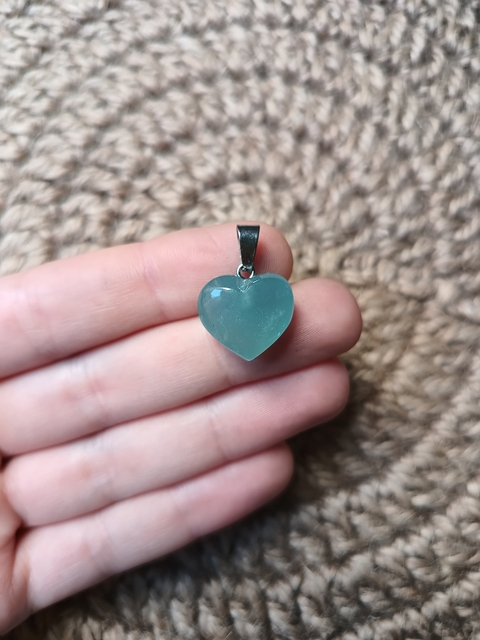 Dije corazón ónix cielo