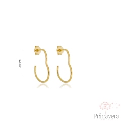 Brinco Coração Argola Banhado a Ouro 18k - comprar online