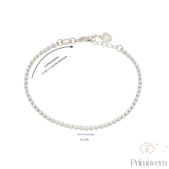Pulseira riviera inteira com pedras zircônia - BANHO DE RÓDIO - comprar online