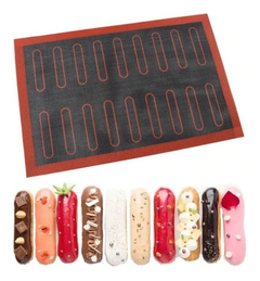 Placa Silicona Silpat Plancha 30x40 18 Eclairs GRANDES Horno Anti adherente
