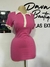 Vestido casual rosa botones