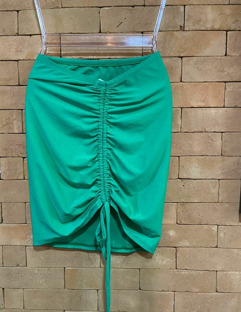 Saia franzida verde bandeira - comprar online