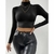 Cropped Feminino Manga Longa Gola Alta - loja online