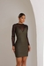 Vestido Feminino Couro Acinturado Modelador com Blusa Tule - loja online