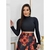 Cropped Feminino Manga Longa Gola Alta